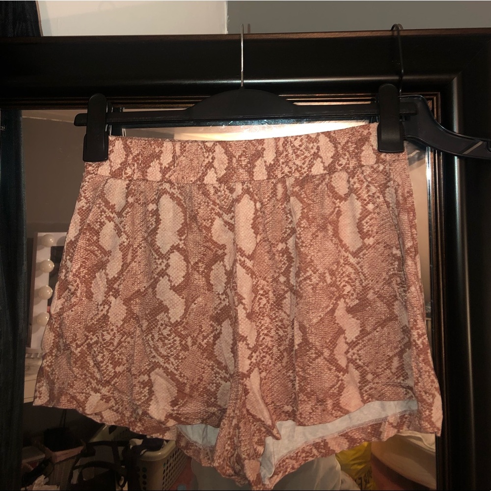 Snake print shorts
